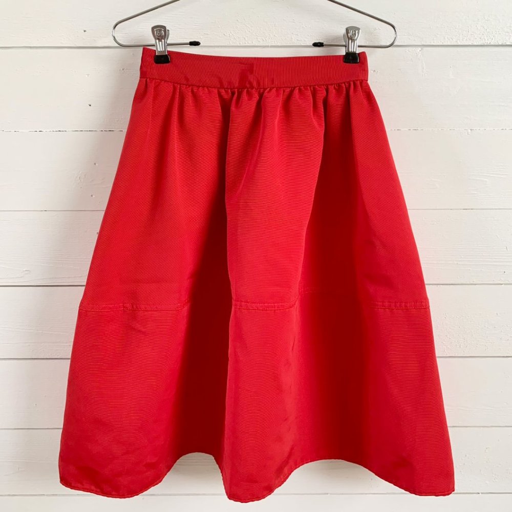 Express Red High Waisted Aline Skirt